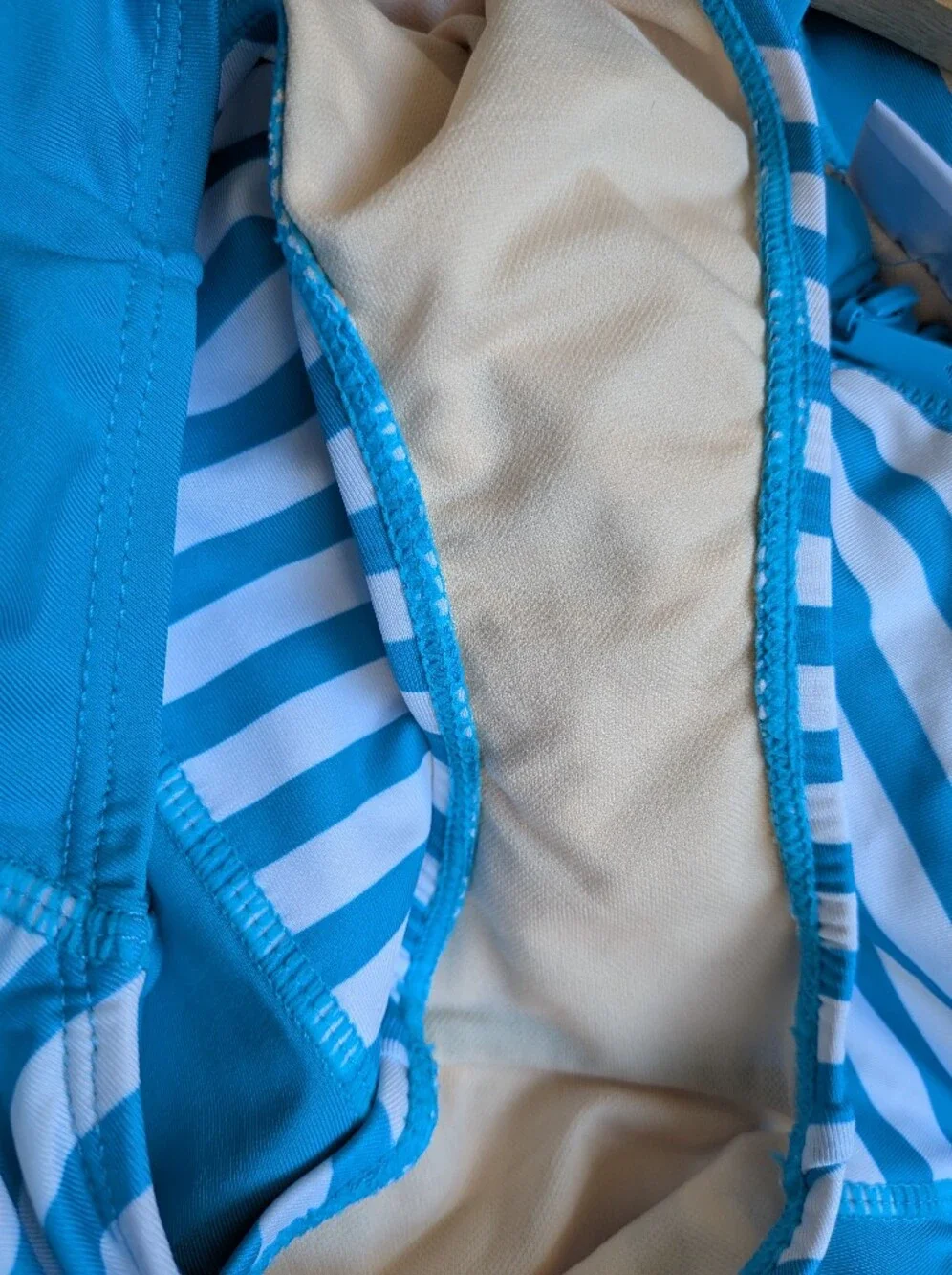 Cabana Life Striped Rashguard Paddleboard Unisuit Blue/White - Size S